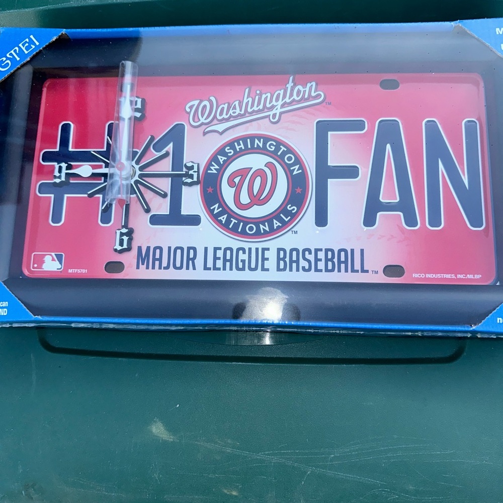 Washington nationals #1 fan license plate clock